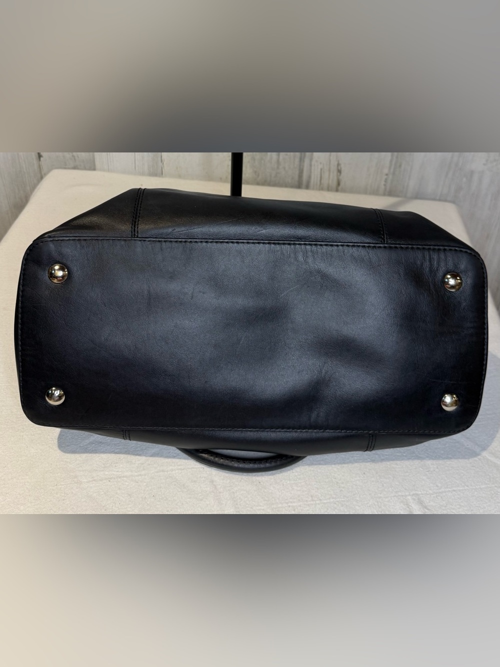 COACH Collette Black Leather Satchel Silver Hardware 2014 33447 - Picture 10 of 11
